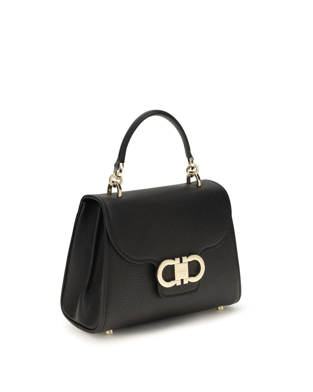 Ferragamo Black Gancini Mini Handbag