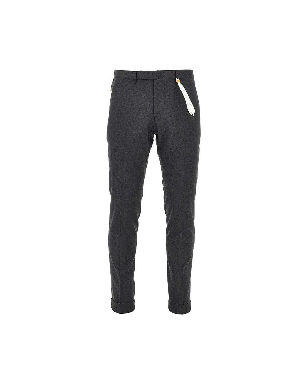 Santaniello Black Praiano Il Viaggiatore Twill Pants for men