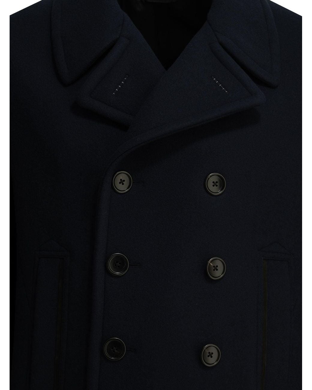 Tom Ford Blue Short Wool Felt Coat for men