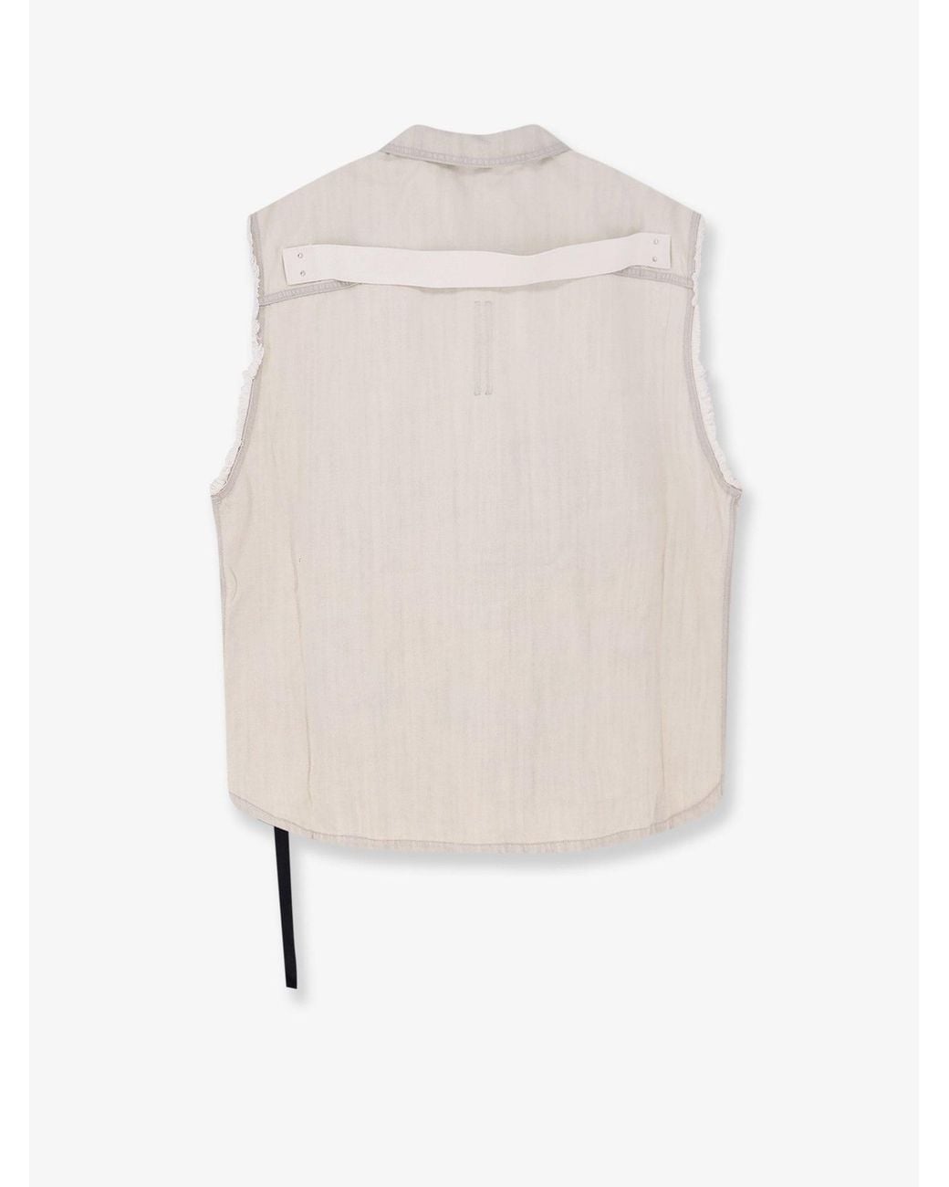 Rick Owens White Sleeveless Denim Jacket for men