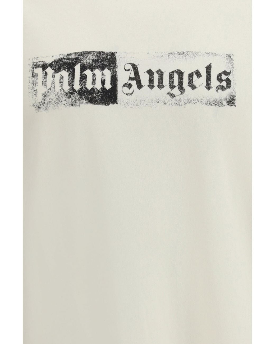 Palm Angels White Stamp T-Shirt With Logo for men