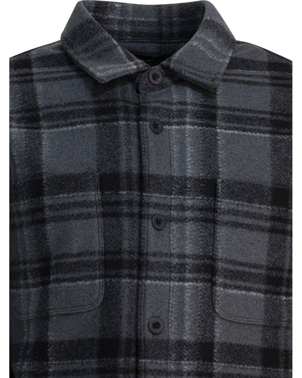 Vince Black Check Overshirt Jacket for men