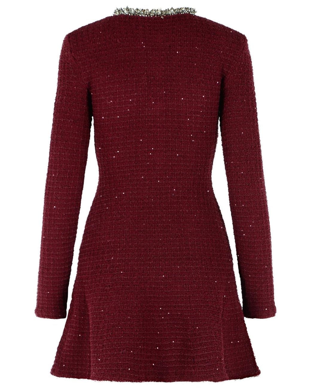 Self-Portrait Red Cotton Blend Mini Dress