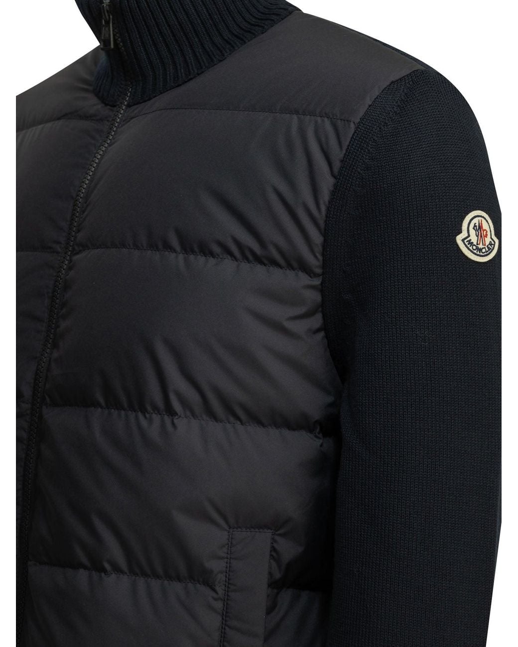 Moncler Black Padded Cardigan for men