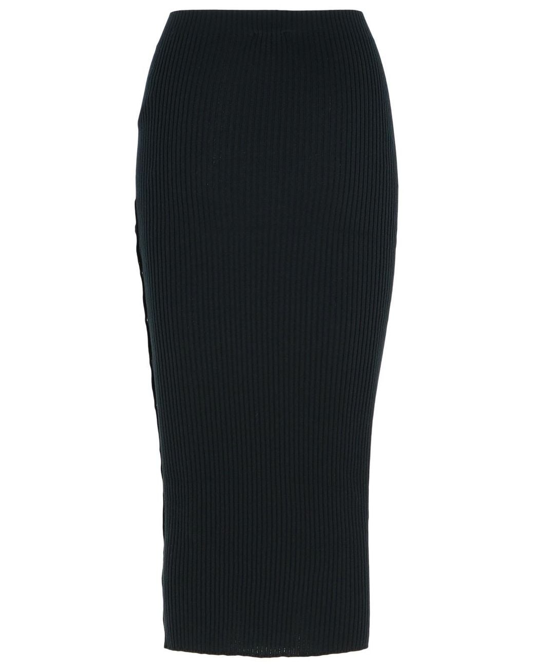 Courreges Black Merino Wool Blend Skirt