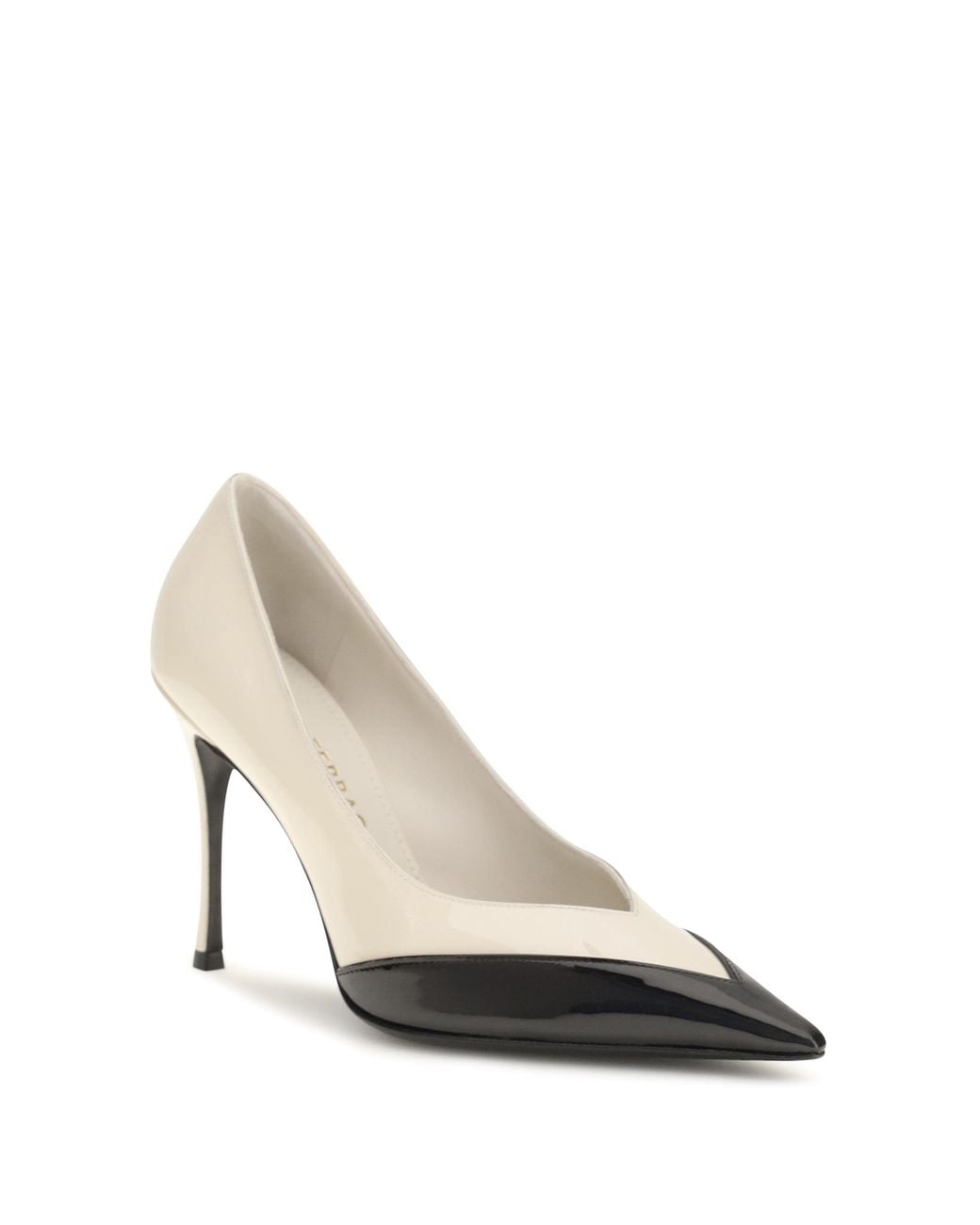 Ferragamo White Two Tone Pumps Mascarpone