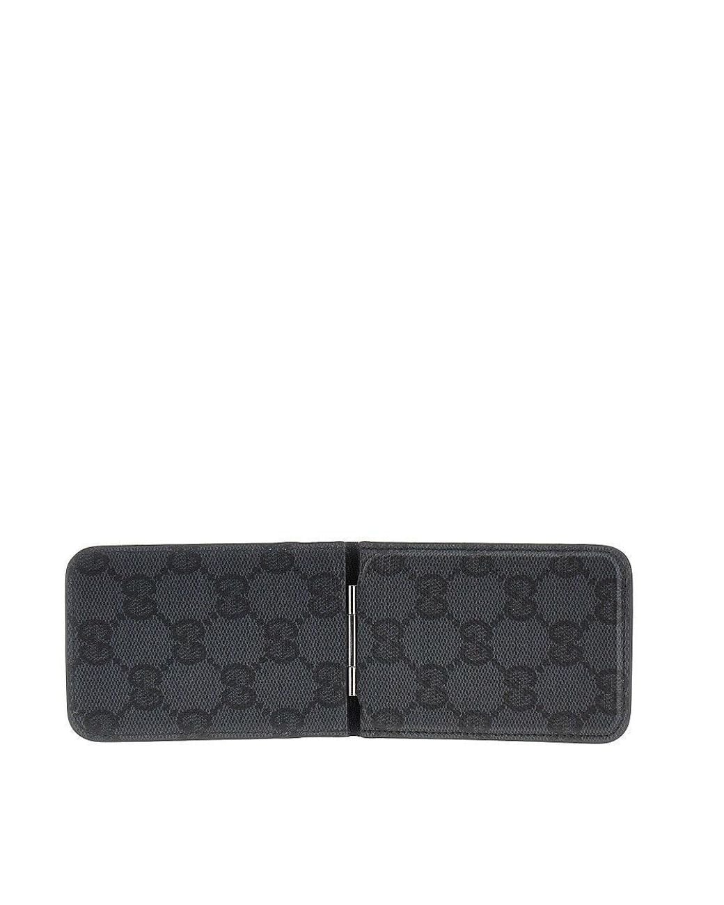 Gucci Black Gg Supreme Magnetic Card Holder for men