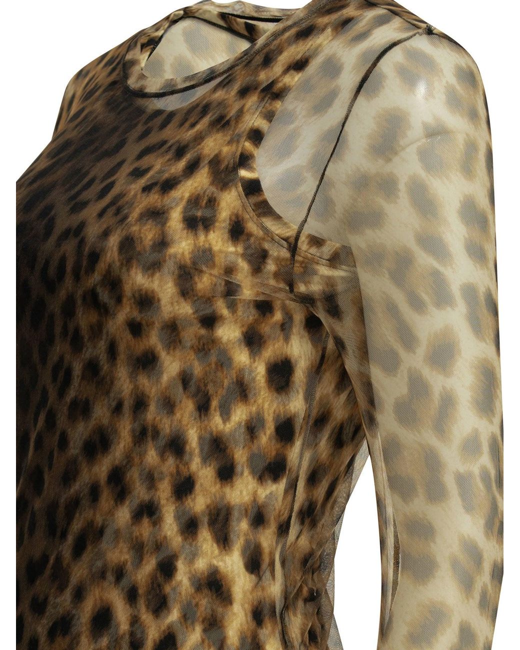 Max Mara Brown Fitted Animalier Top