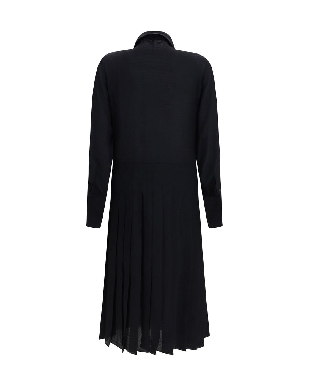 Fendi Black Long Jacquard Silk Dress