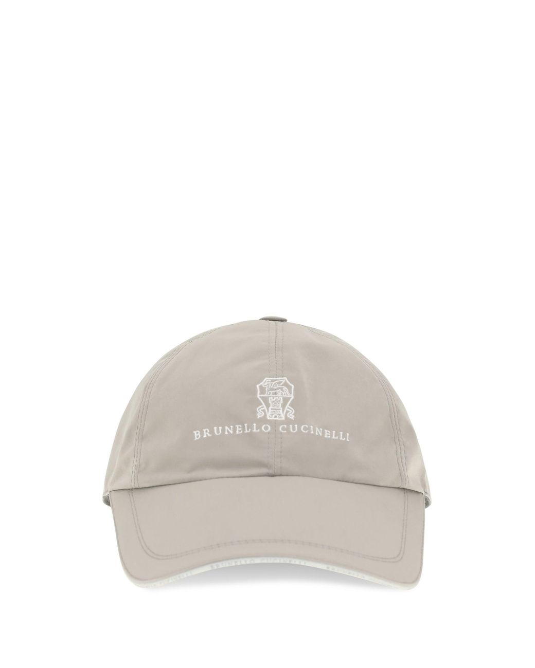 Brunello Cucinelli White Baseball Cap Laminated Nylon for men