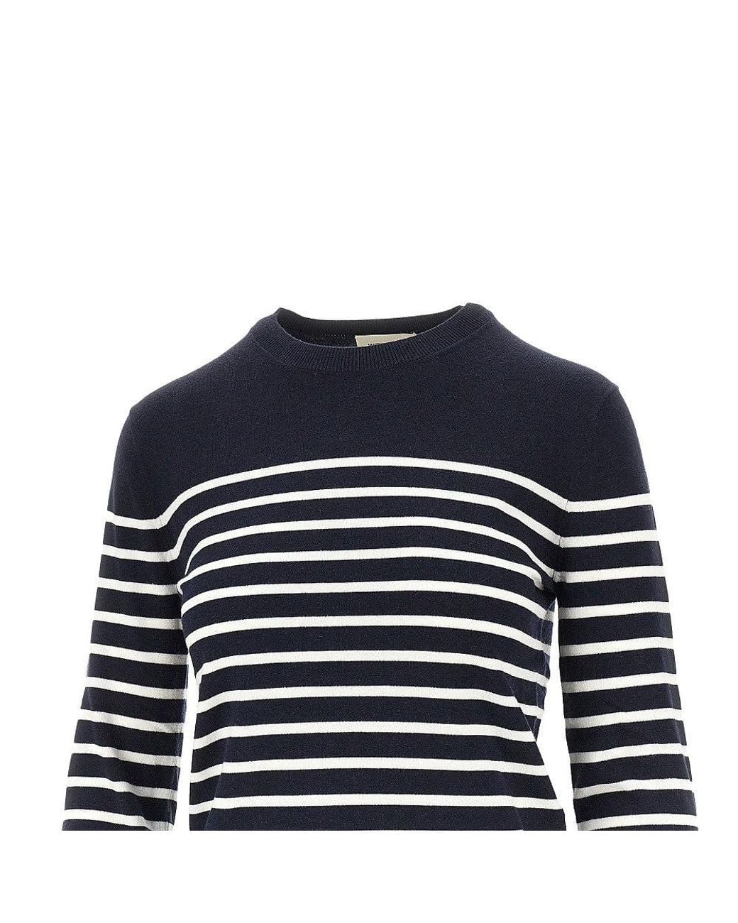 Weekend by Maxmara Blue Knitted Sweater With Striped Motif