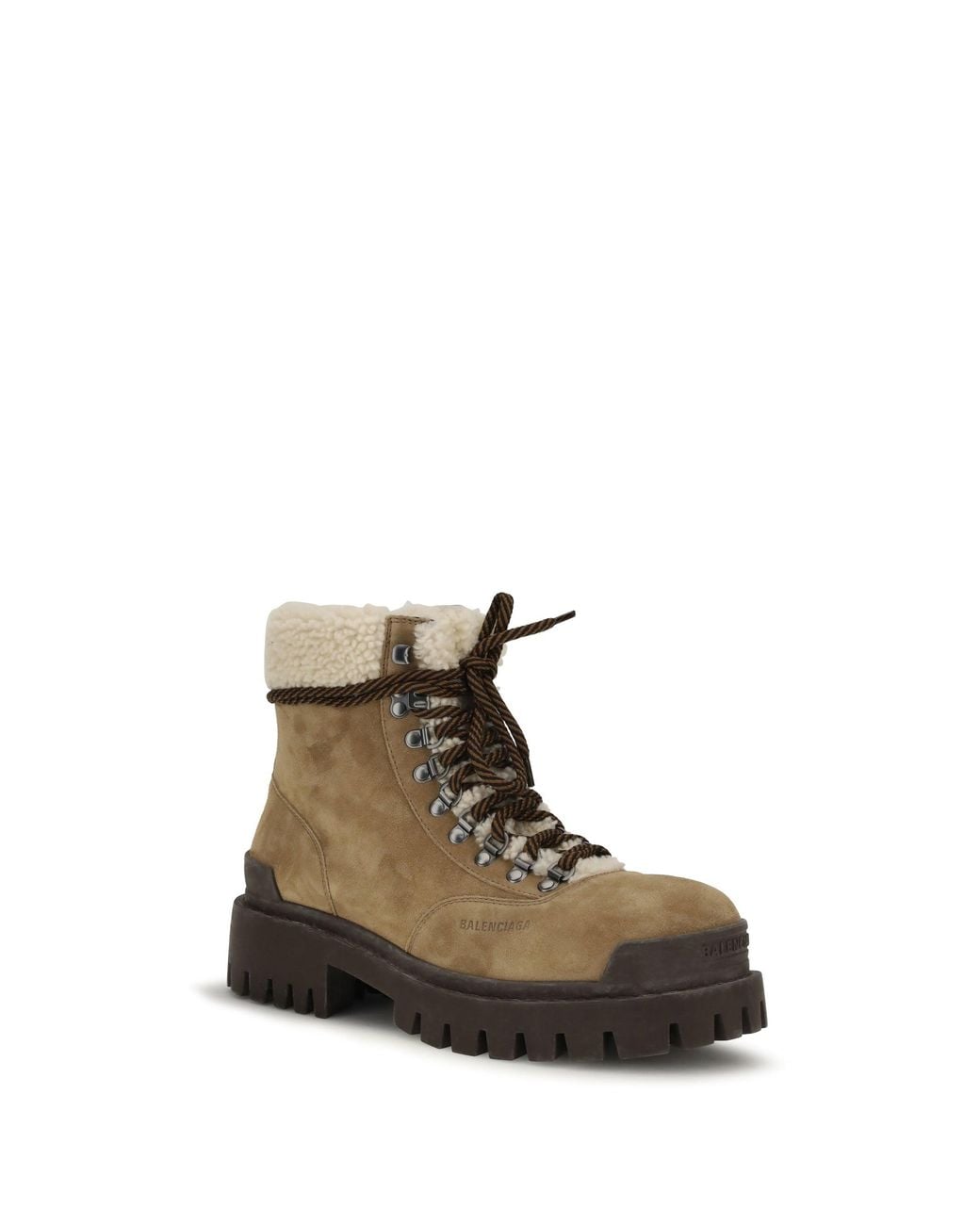 Balenciaga White Combat Strike Ankle Boots for men
