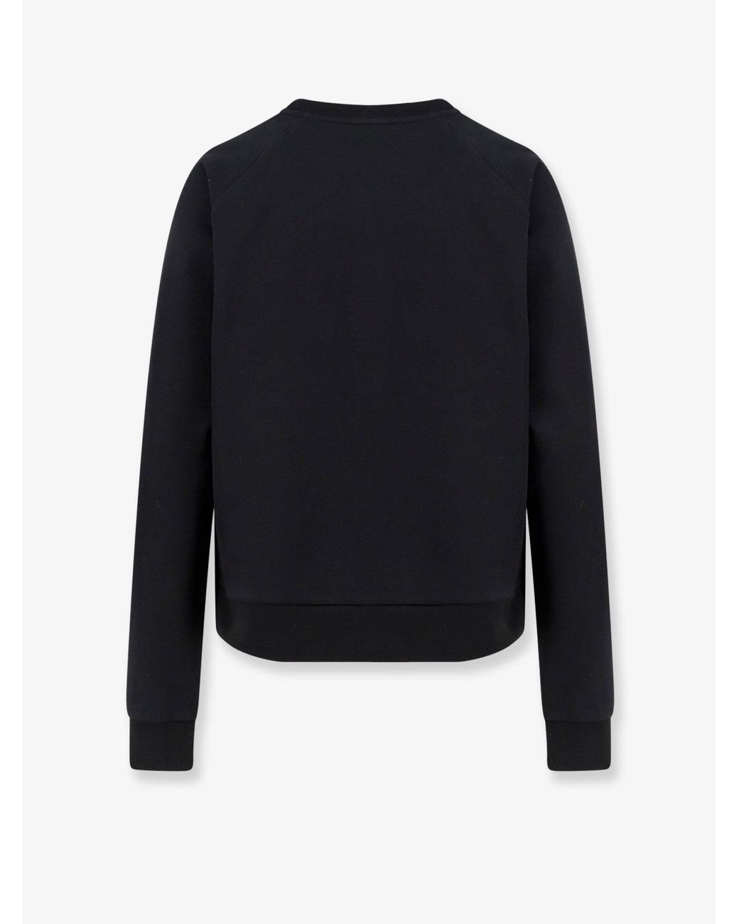 Moncler Black Cotton Sweatshirt With Front Logo