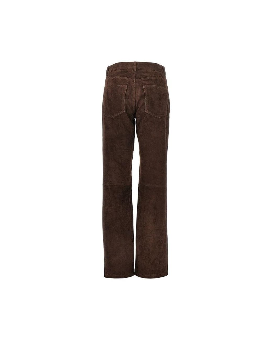 Arma Brown 'Jean' Suede Leather Pants