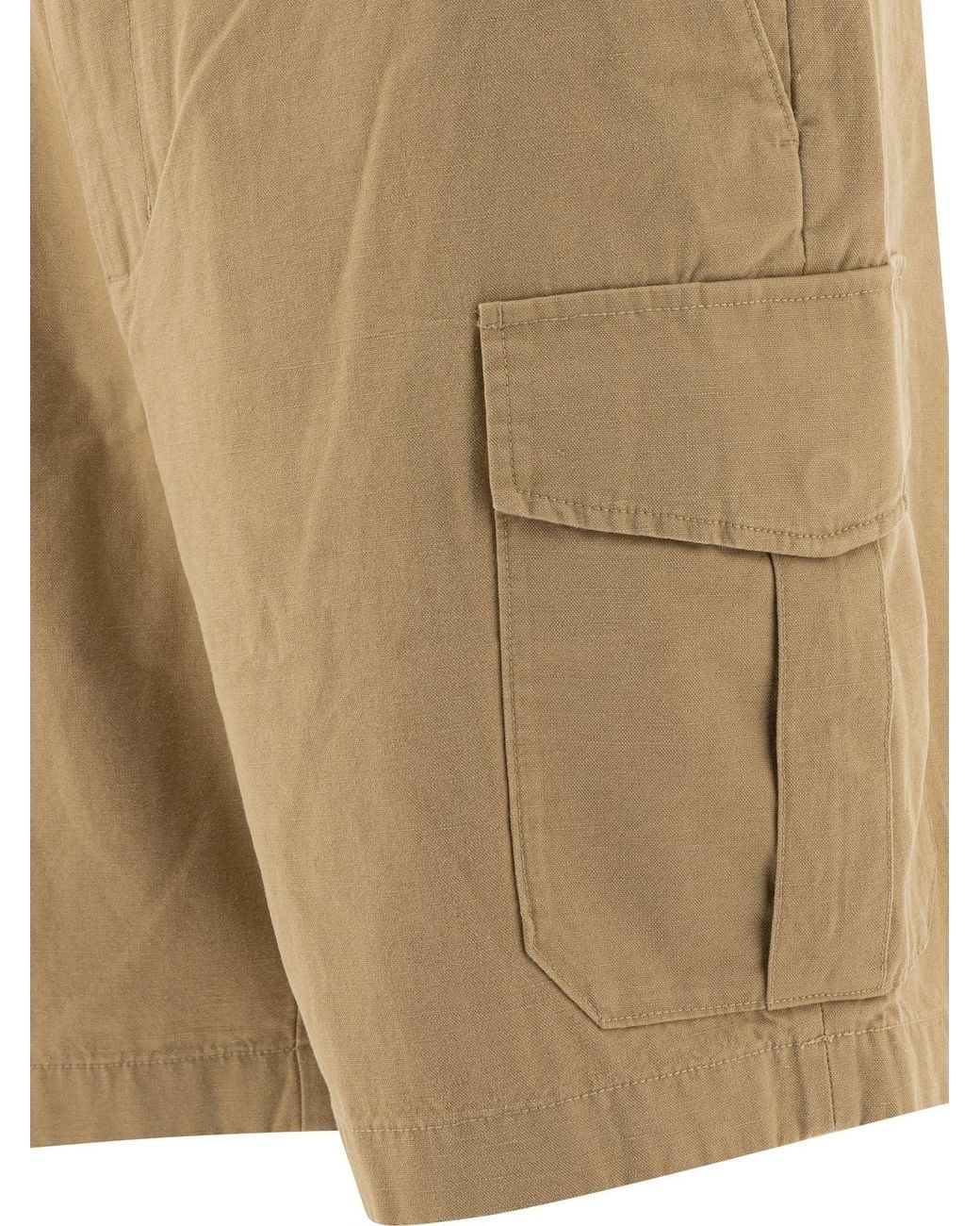 Vince Natural Cotton And Linen Cargo Shorts for men