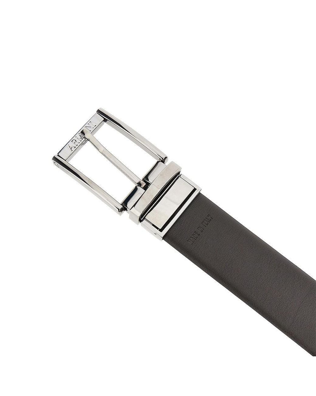 Emporio Armani Black Reversible Leather Belt for men