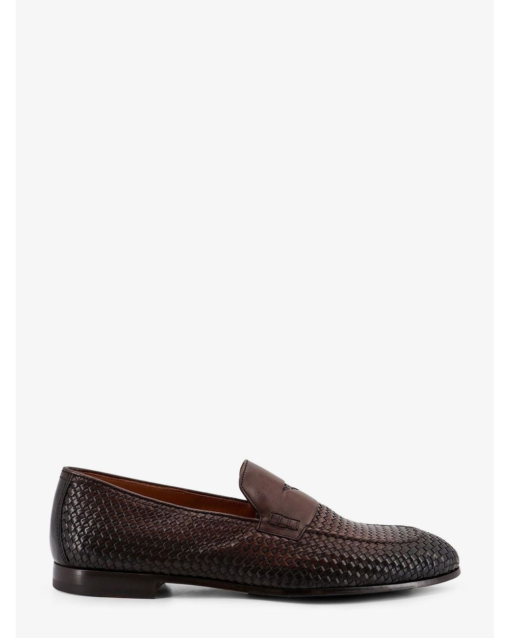 Doucal's Brown Braidy Leather Loafers for men
