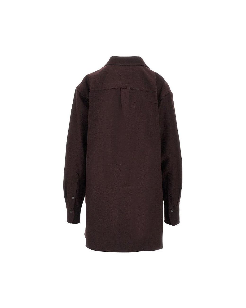 Victoria Beckham Purple Wool Flannel Shirt