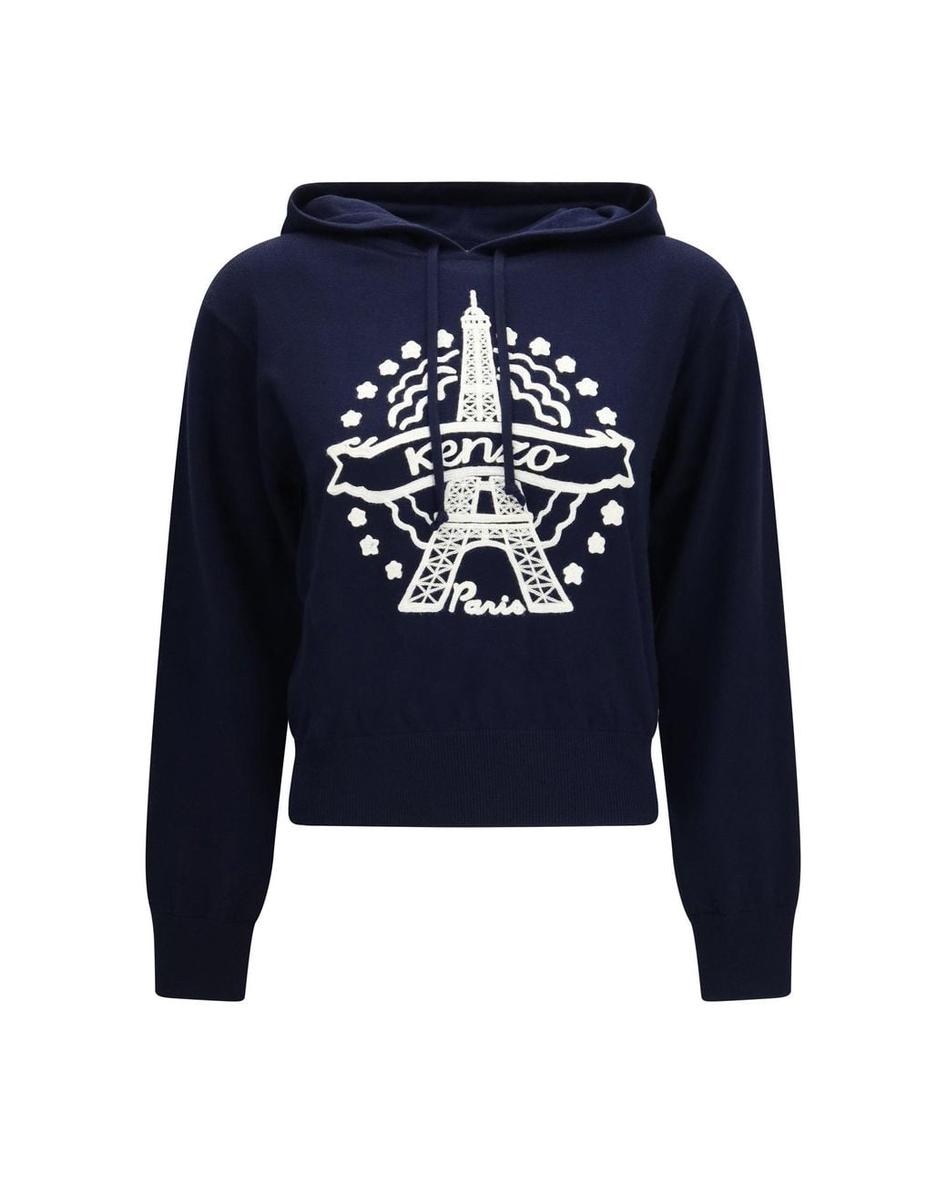 KENZO Blue Eiffel Tower Wool Hoodie