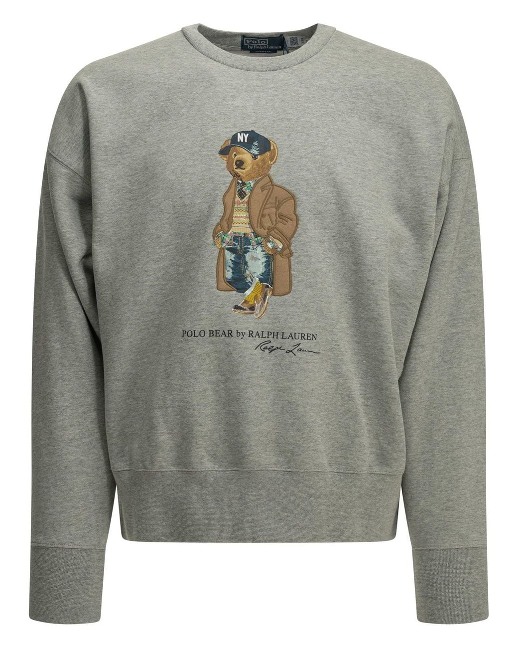 Polo Ralph Lauren Gray "Polo Bear" Crew-Neck Sweatshirt for men