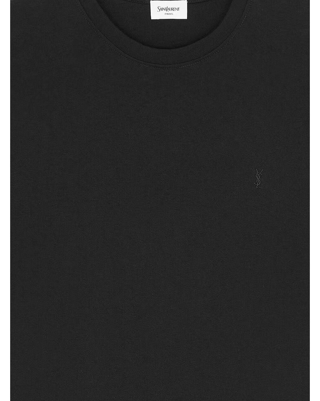 Saint Laurent Black Certified Cotton T-Shirt for men