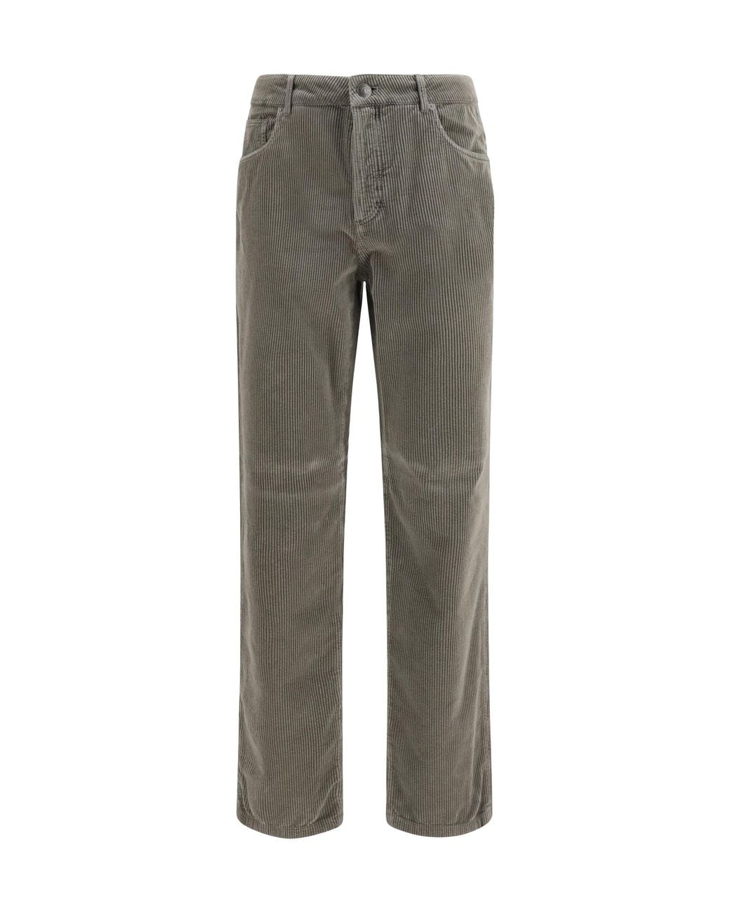 Brunello Cucinelli Gray Corduroy Trousers