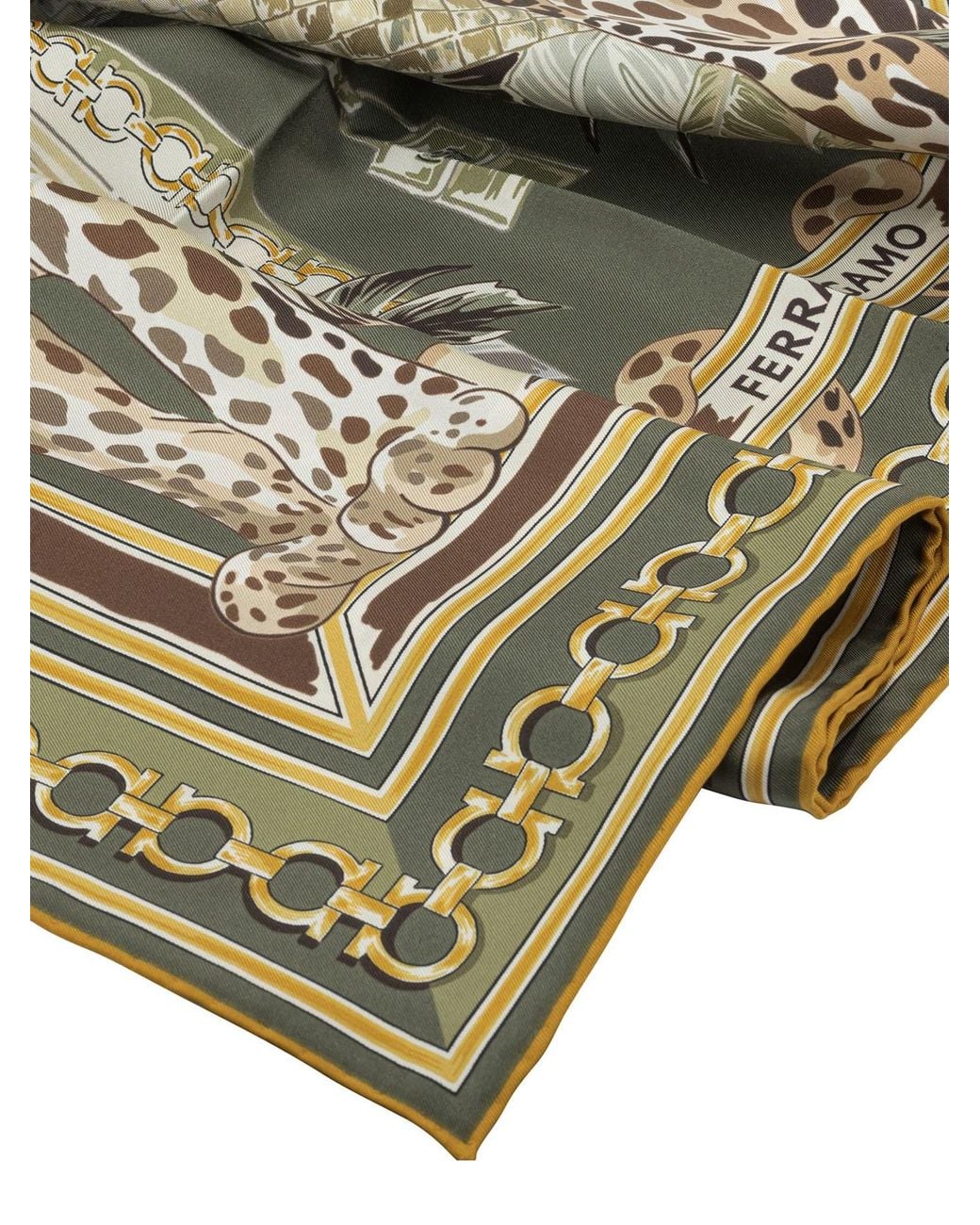 Ferragamo Green "Felini" Scarf