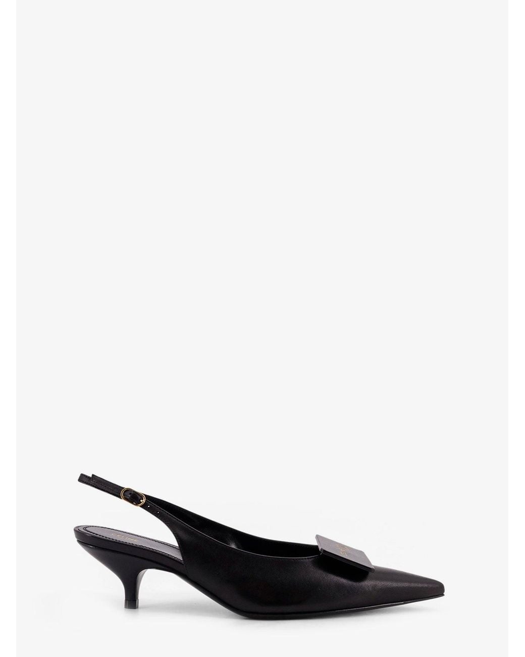 Céline White Signature Leather Pumps