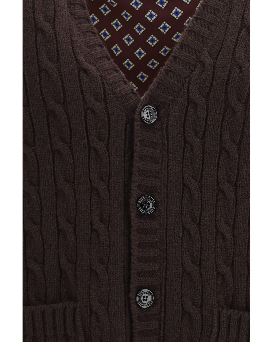 Valentino Black Virgin Wool V-Neck Cardigan for men