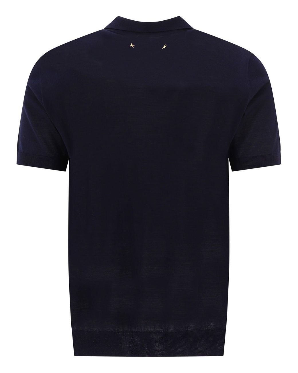 Golden Goose Deluxe Brand Blue Merino Wool Polo Shirt for men