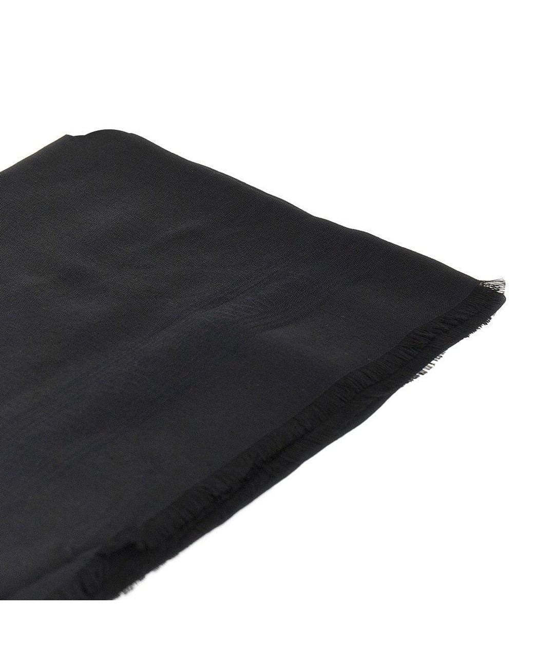 Emporio Armani Black Jacquard Logo Shawl