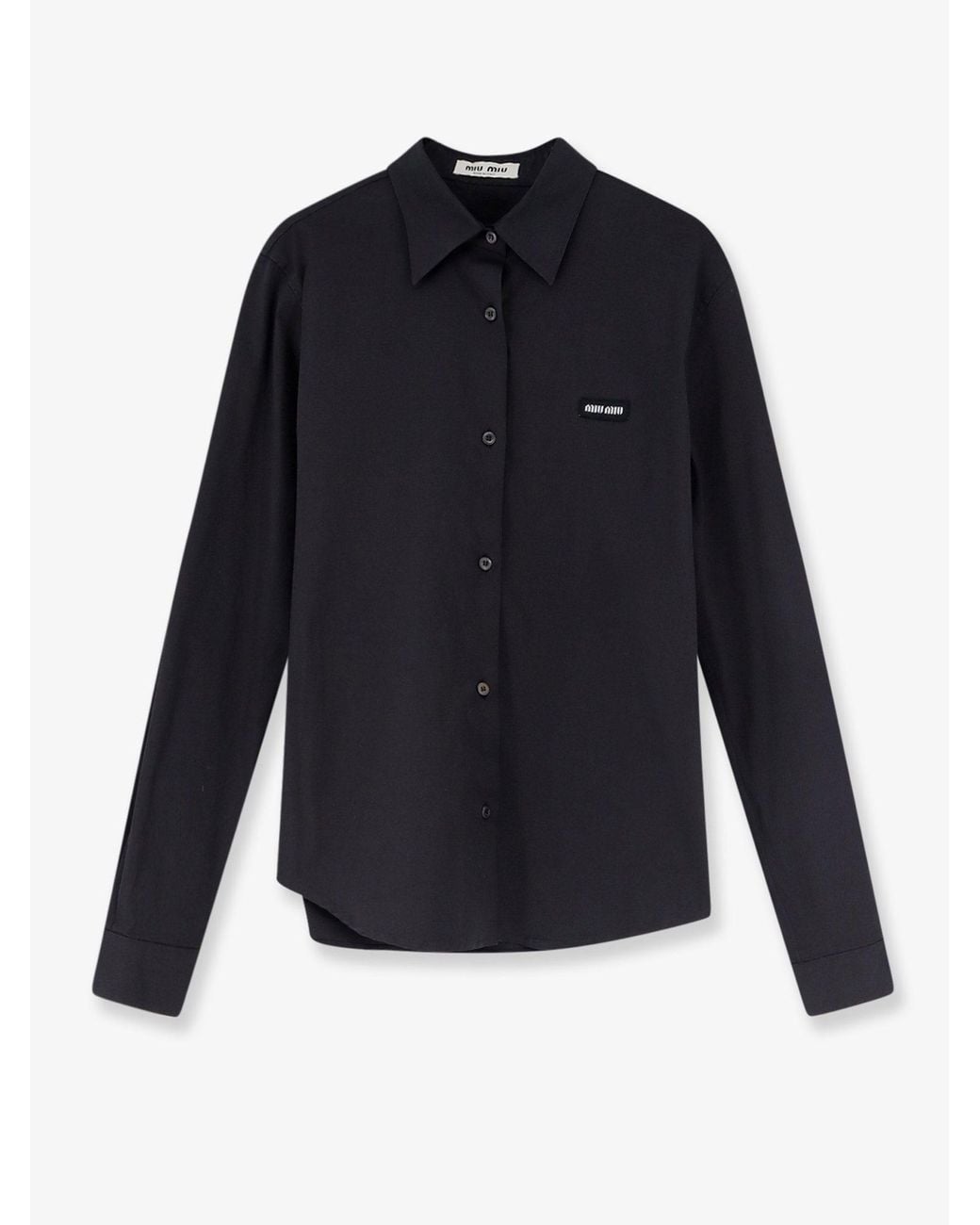 Miu Miu Blue Stretch Poplin Shirt