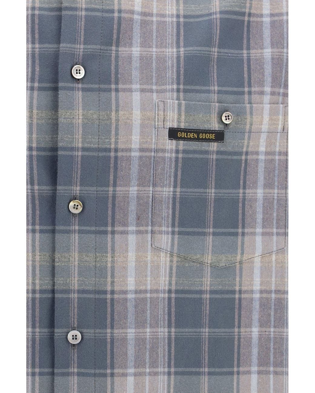 Golden Goose Deluxe Brand Gray Journey Checked Shirt for men
