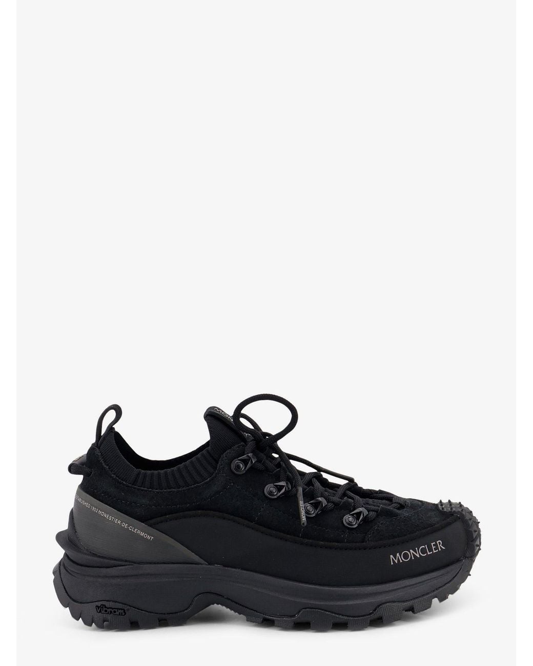 Moncler Black Trailgrip Lite3 Nubuck And Suede Sneakers