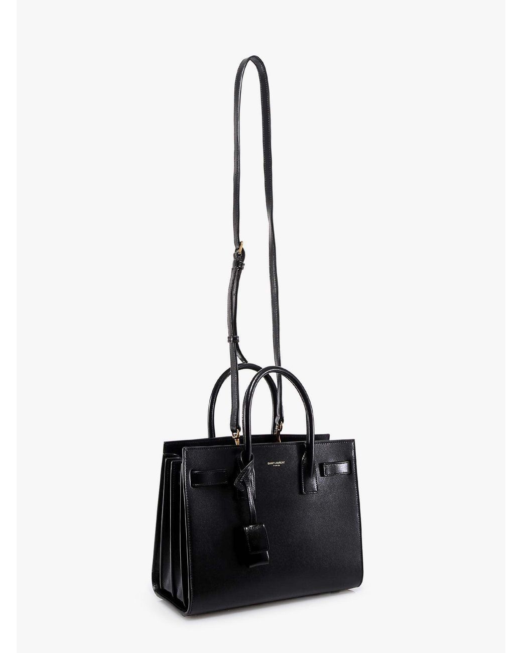 Saint Laurent Black Baby Sac De Jour Leather Handbag With Padlock