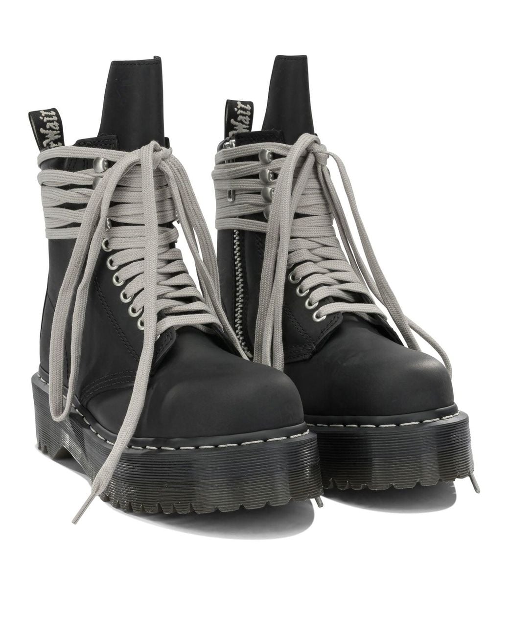 Rick Owens Black X Dr. Martens Quad Sole Steel Zip-Up Boots