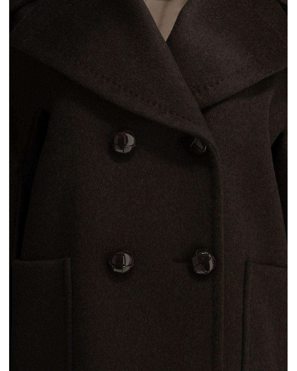 Max Mara Black Double-Breasted Cashmere Coat