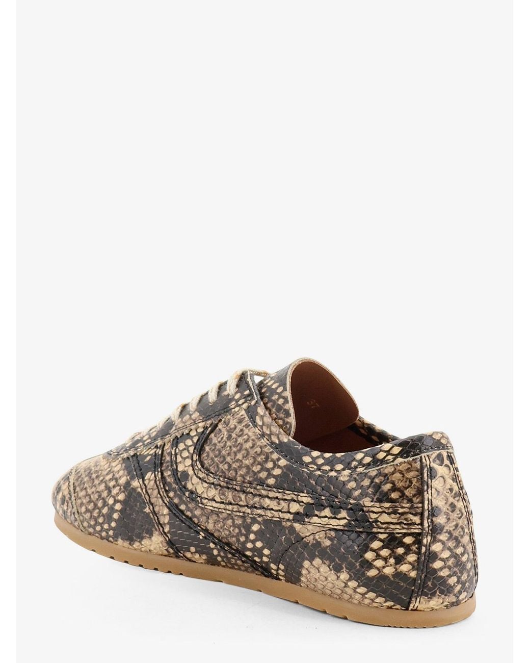 Dries Van Noten Brown Low-Top Animal Pattern Sneakers