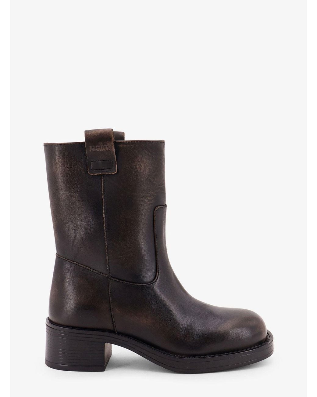 Alohas Black Rajan Leather Ankle Boots