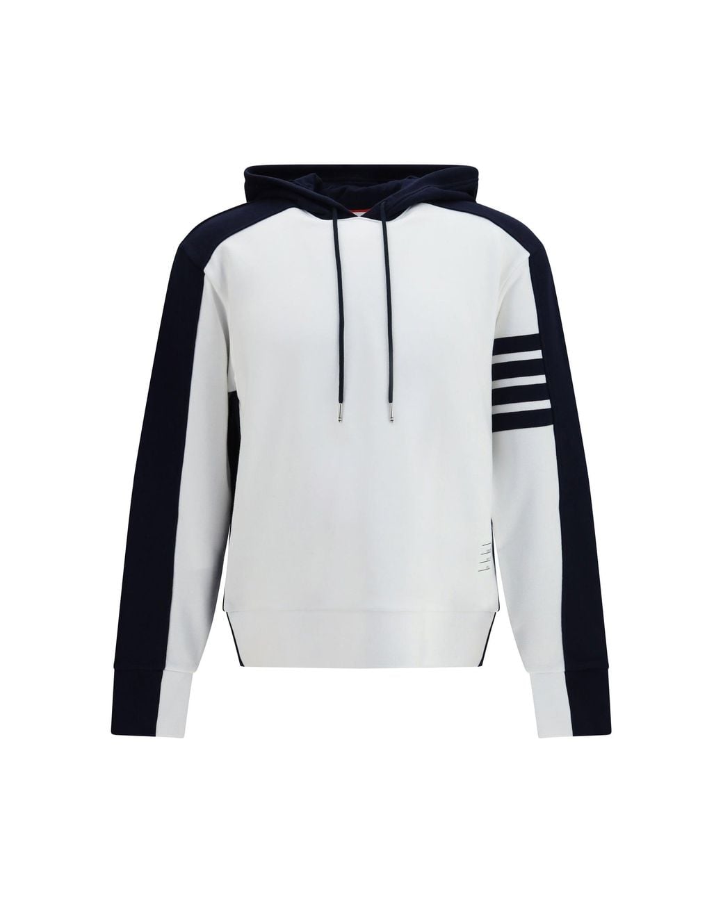 Thom Browne Black Loopback Colorblock Hooded Sweatshirt for men