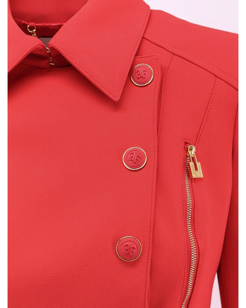 Elisabetta Franchi Red Cropped Blazer