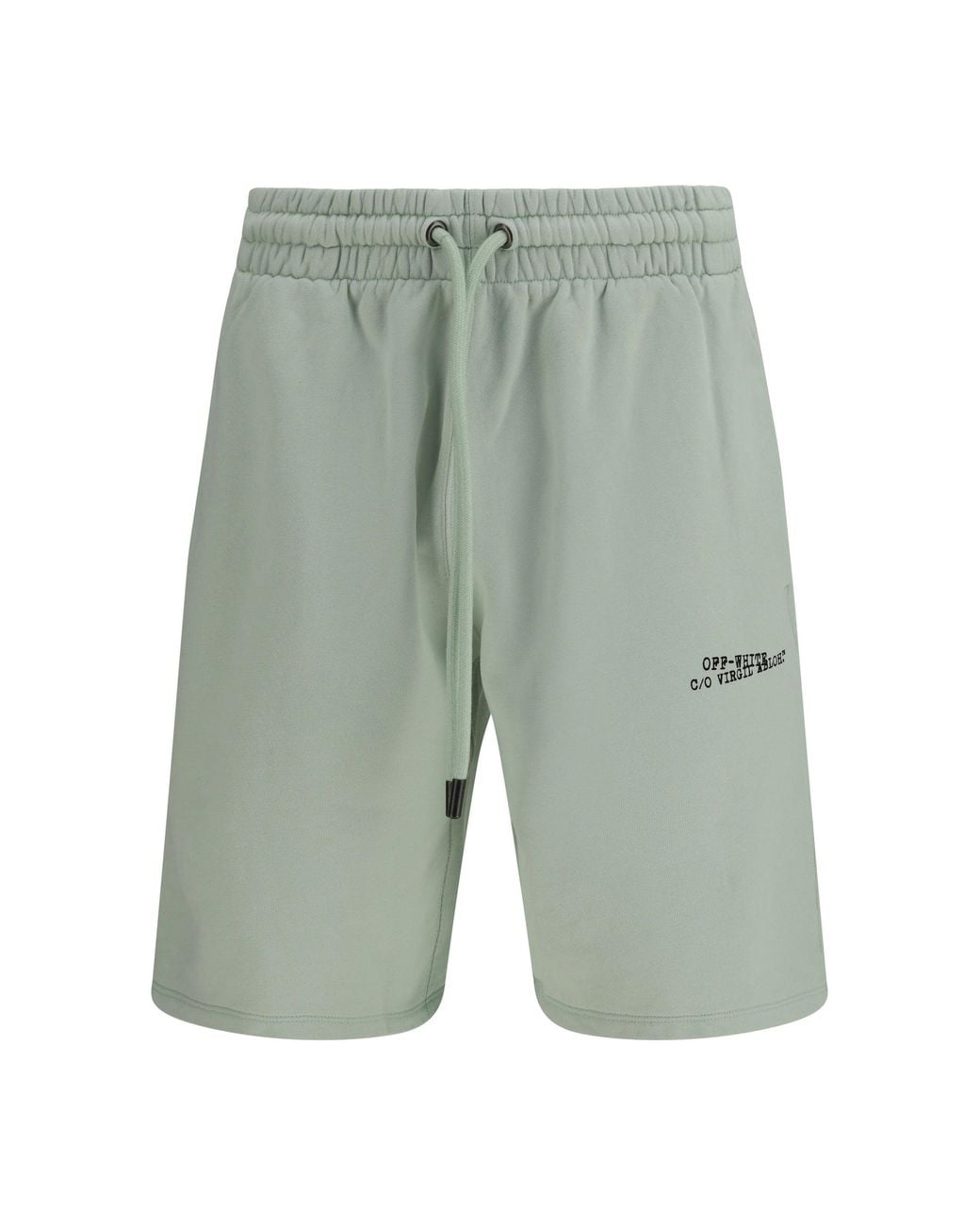 Off-White c/o Virgil Abloh Green Type Machine Arrow Skate Sweat Shorts With Front Logo for men