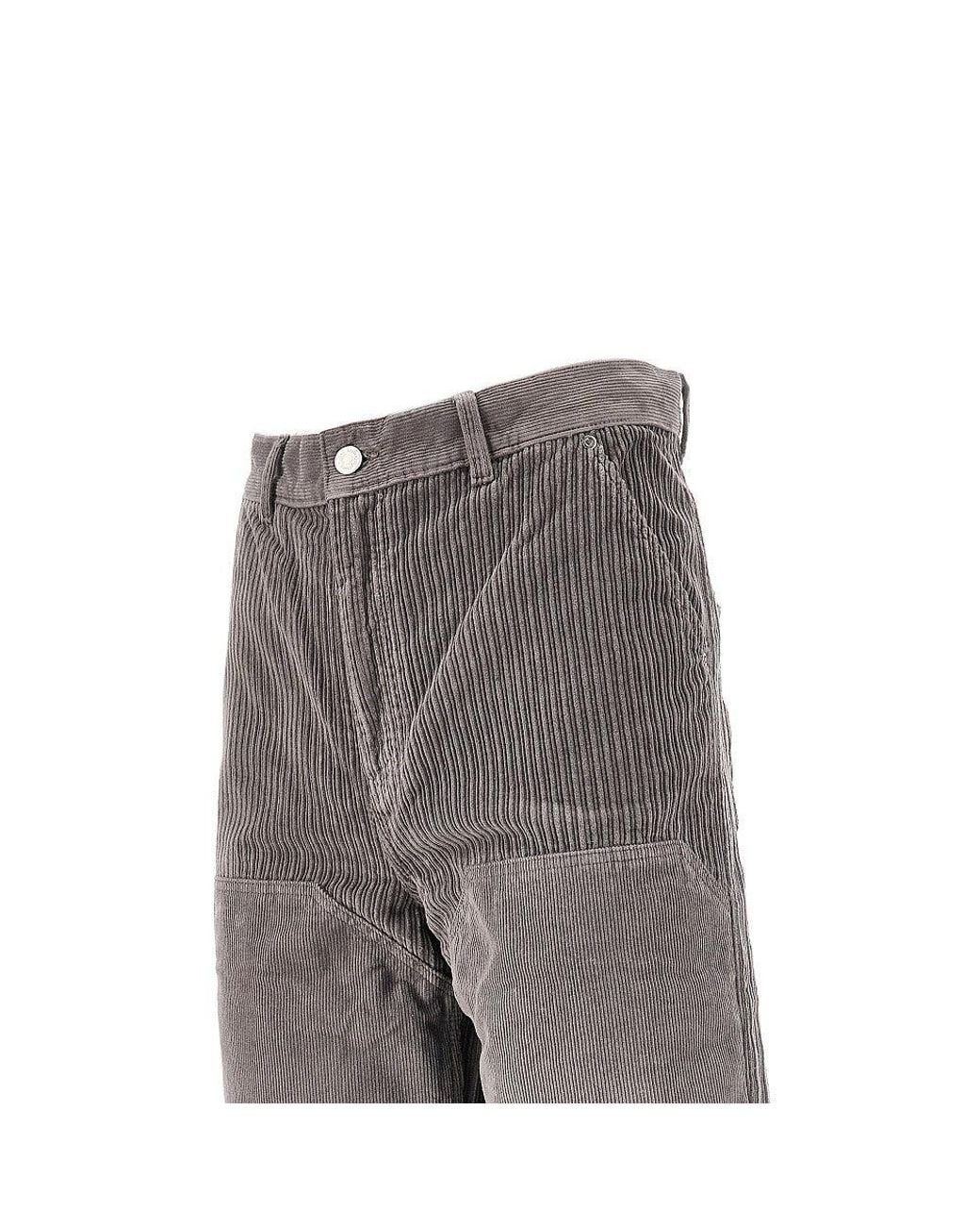 mfpen Gray Corduroy Double Knee Pants for men