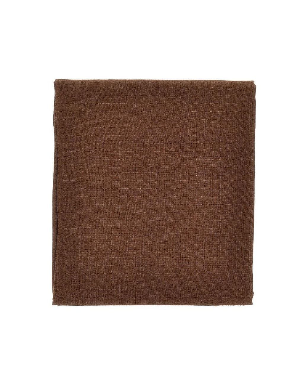 Weekend by Maxmara Brown Silk And Cashmere Scarf