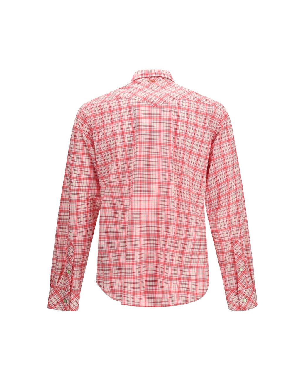 Versace Pink Slim Checked Cotton Poplin Shirt for men
