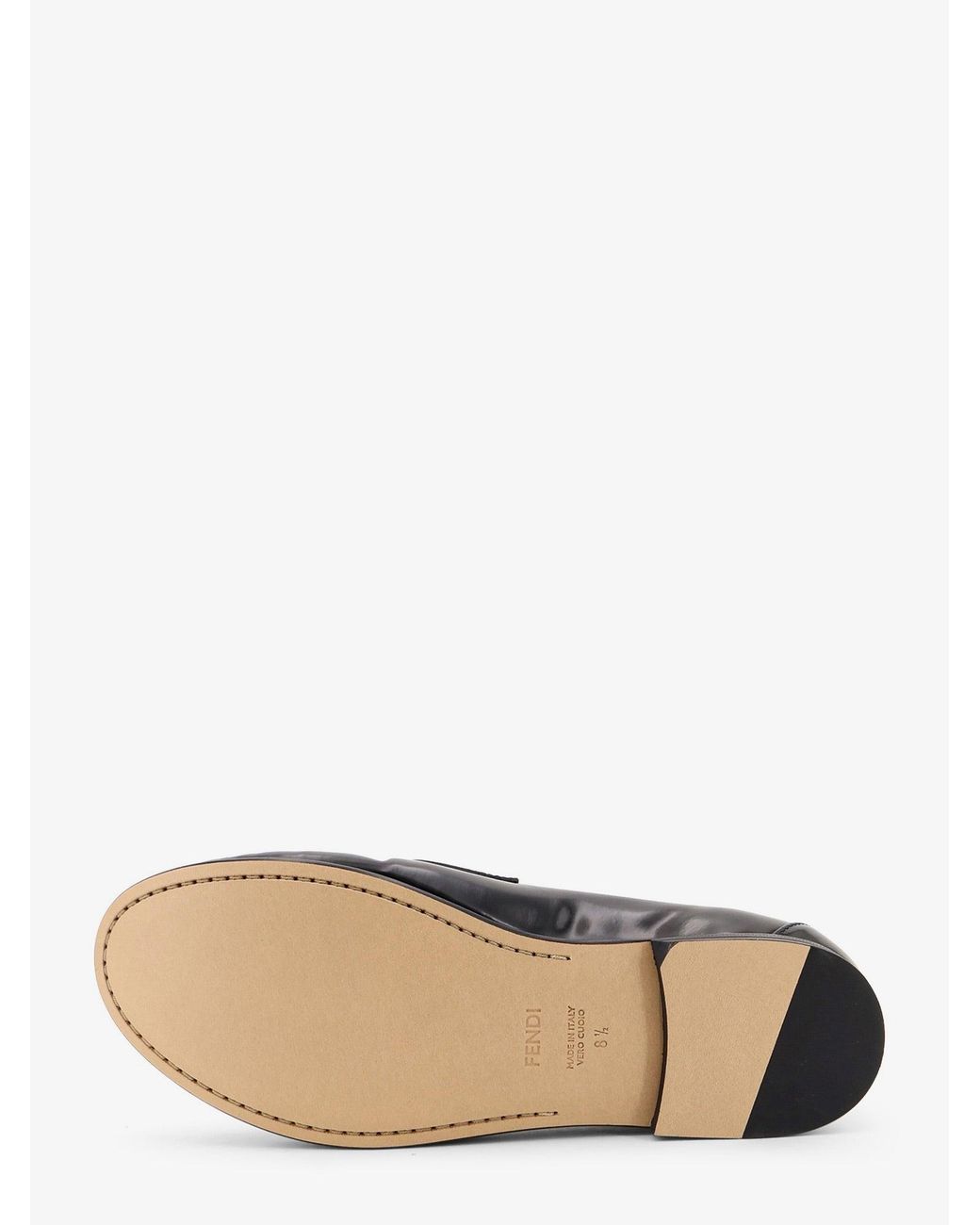 Fendi White Leather Scrunch Loafers for men