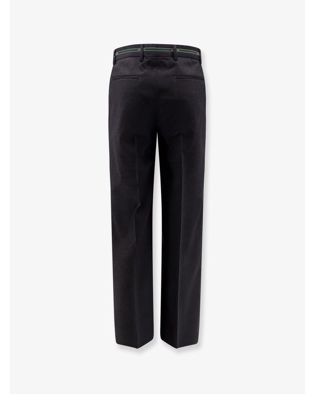 Gucci Blue Wool Trousers With Detail for men