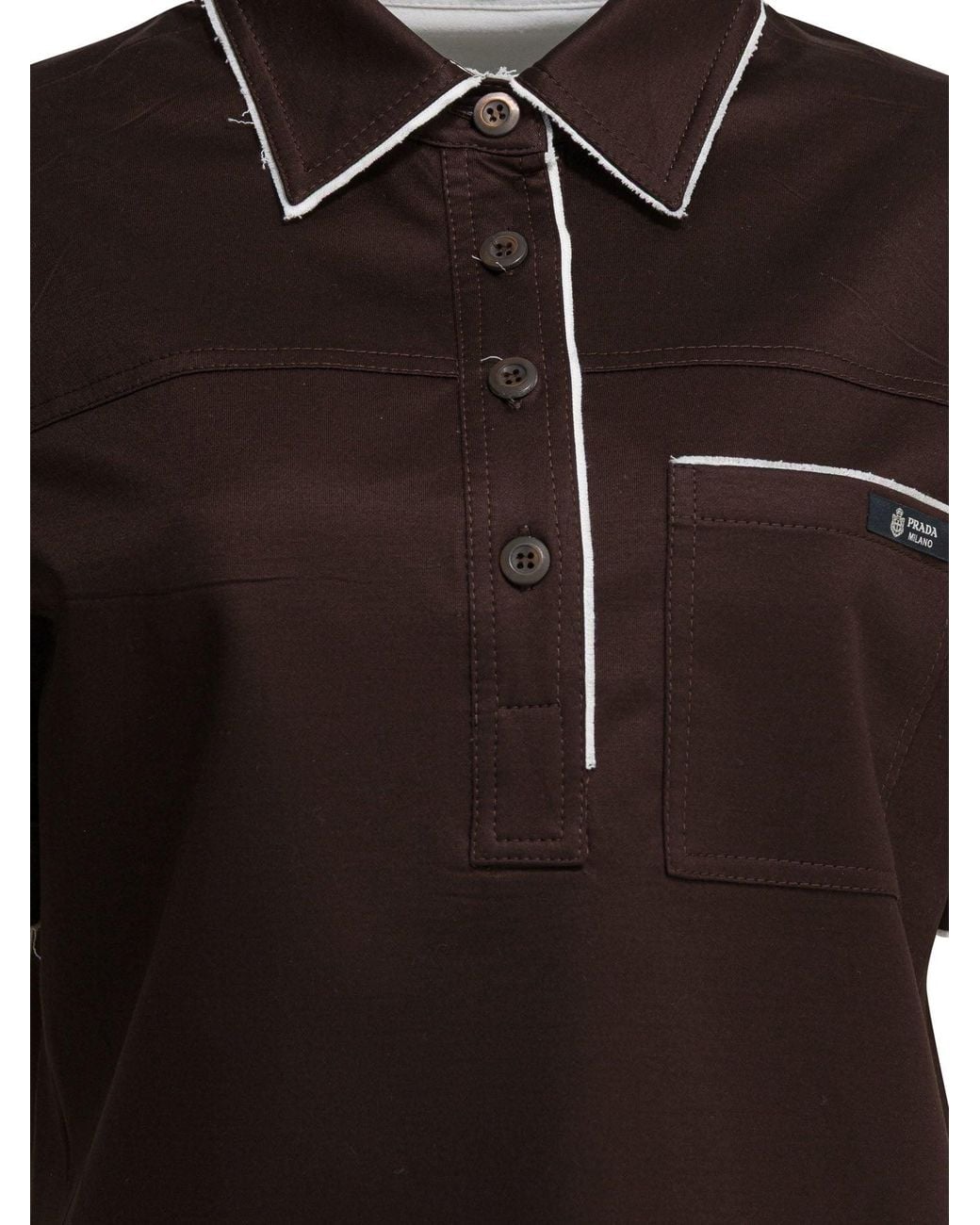 Prada Black Lisle Thread Polo Shirt