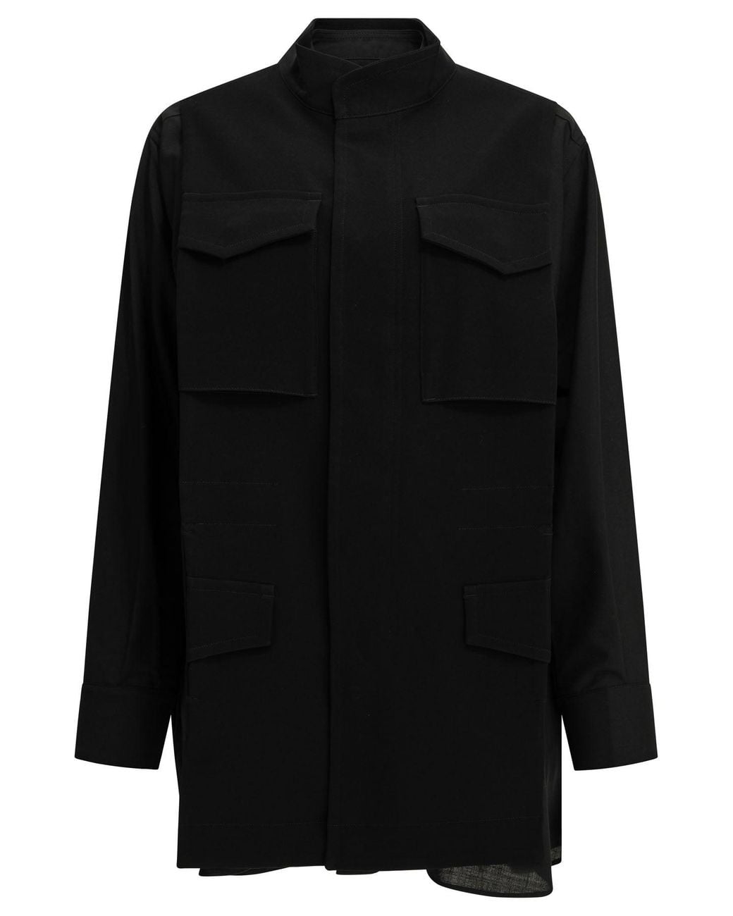 Sacai Black Casual Crepe Satin Shirt