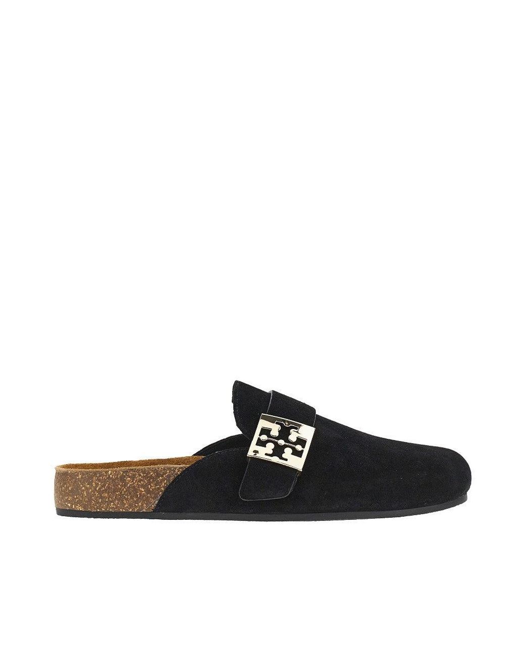 Tory Burch Black 'Mellow' Suede Leather Mules